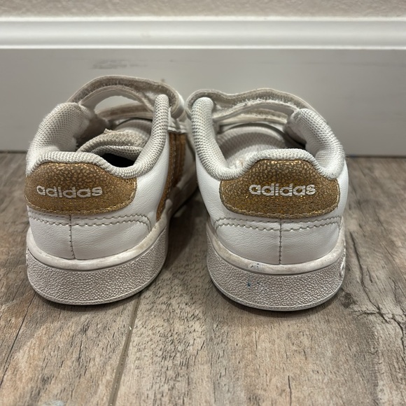 Adidas Grand Court White Gold Shoes Toddler Size 6 Toddler - Picture 3 of 6